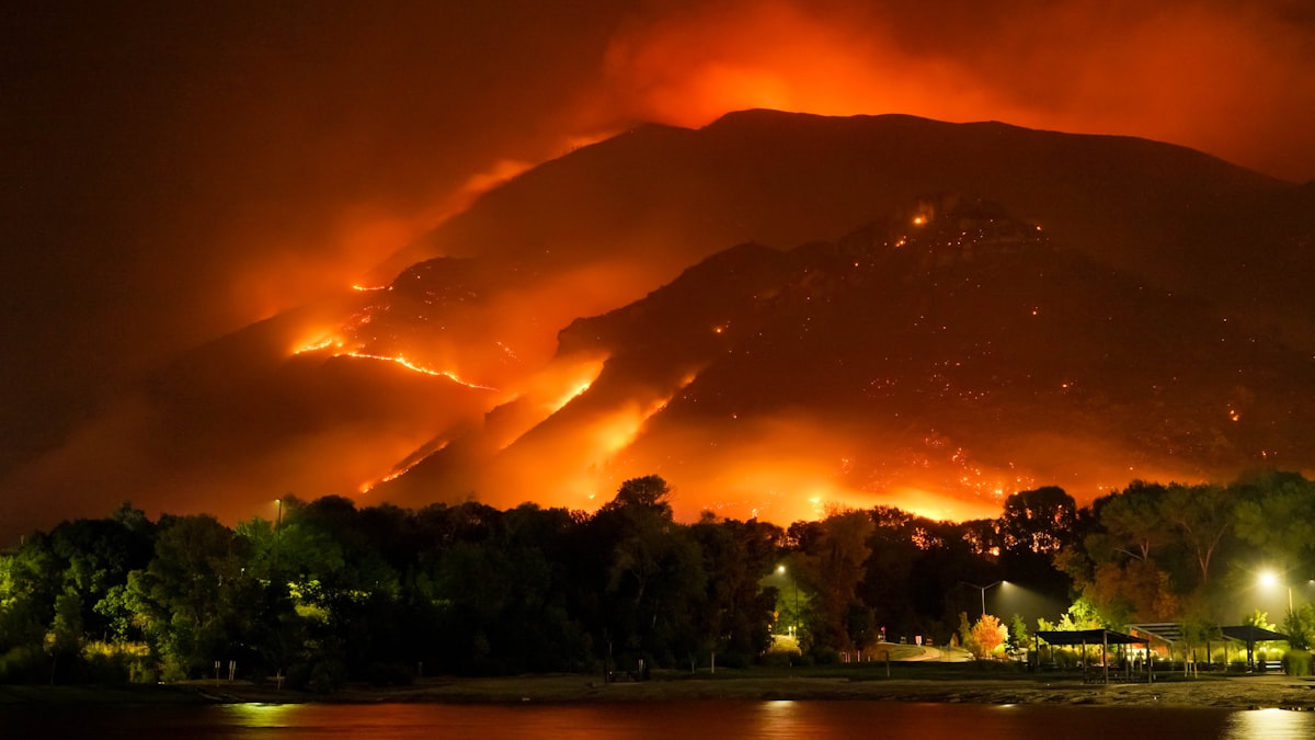 O calor intenso, o vento e a vegetação seca tornam os incêndios mais rápidos e difíceis de controlar.
